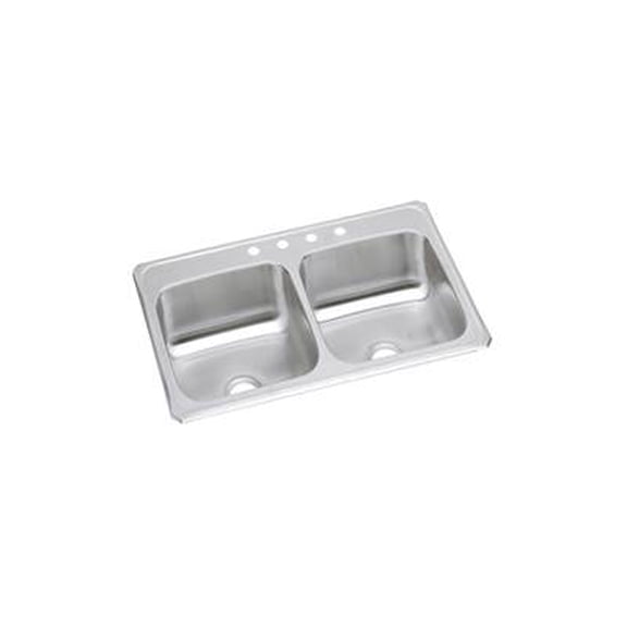Elkay Celebrity Stainless Steel 43" x 22" x 6-7/8", Equal Double Bowl Drop-in Sink