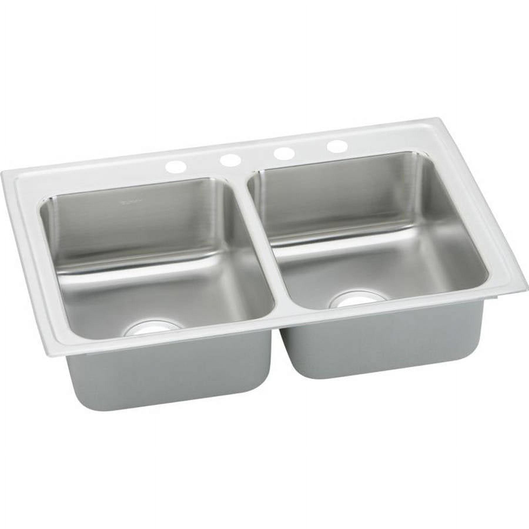 Elkay Stainless Steel Double Basin Drop-In Kitchen Sink, 43" x 22"