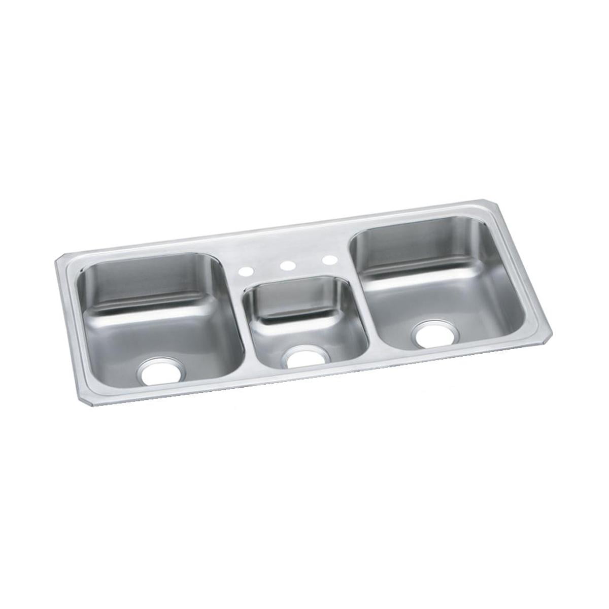 Elkay Celebrity Stainless Steel 43" x 22" x 7", Triple Bowl Drop-in Sink