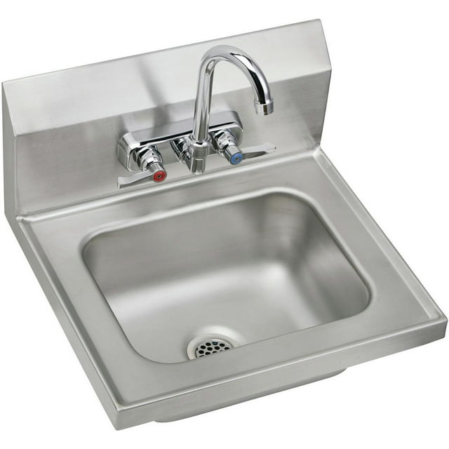 Elkay Chsb1716c 16-3/4" Single Basin Wall Mounted Stainless Steel Lavatory Sink -