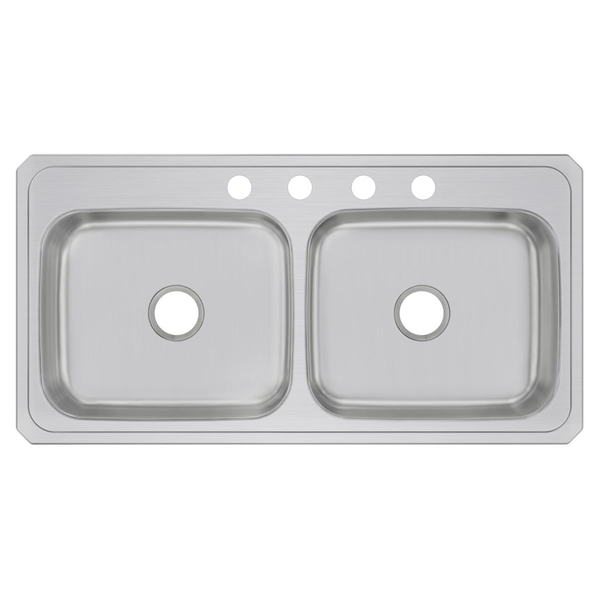 Elkay 43" Stainless Steel Double Basin Drop-In Kitchen Sink