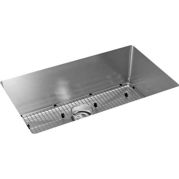 Elkay Crosstown 16 Gauge Stainless Steel, 30-1/2" x 18-1/2" x 10" Single Bowl Undermount Sink Kit