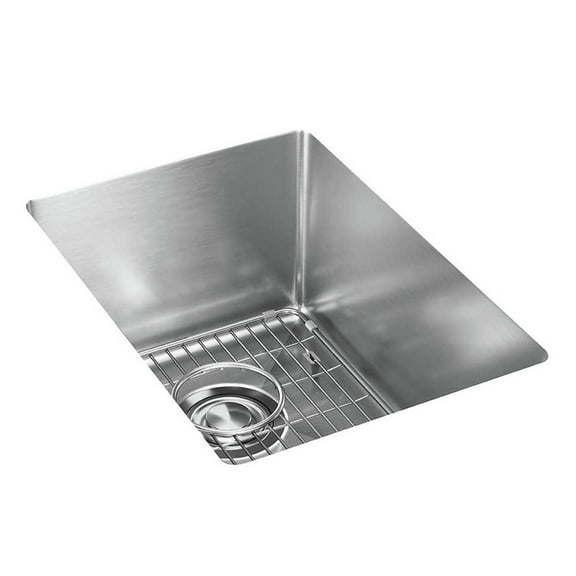 Elkay Crosstown Stainless Steel 13-1/2" x 18-1/2" x 9", Single Bowl Undermount Bar Sink Kit