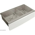 thumbnail image 1 of Elkay Crosstown Stainless Steel 33-7/8" x 17" x 9" Double Bowl Farmhouse Sink Kit for Interchangeable Apron, 1 of 2