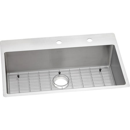 Elkay Crosstown Stainless Steel 33" x 22" x 9", Single Bowl Dual Mount Sink Kit