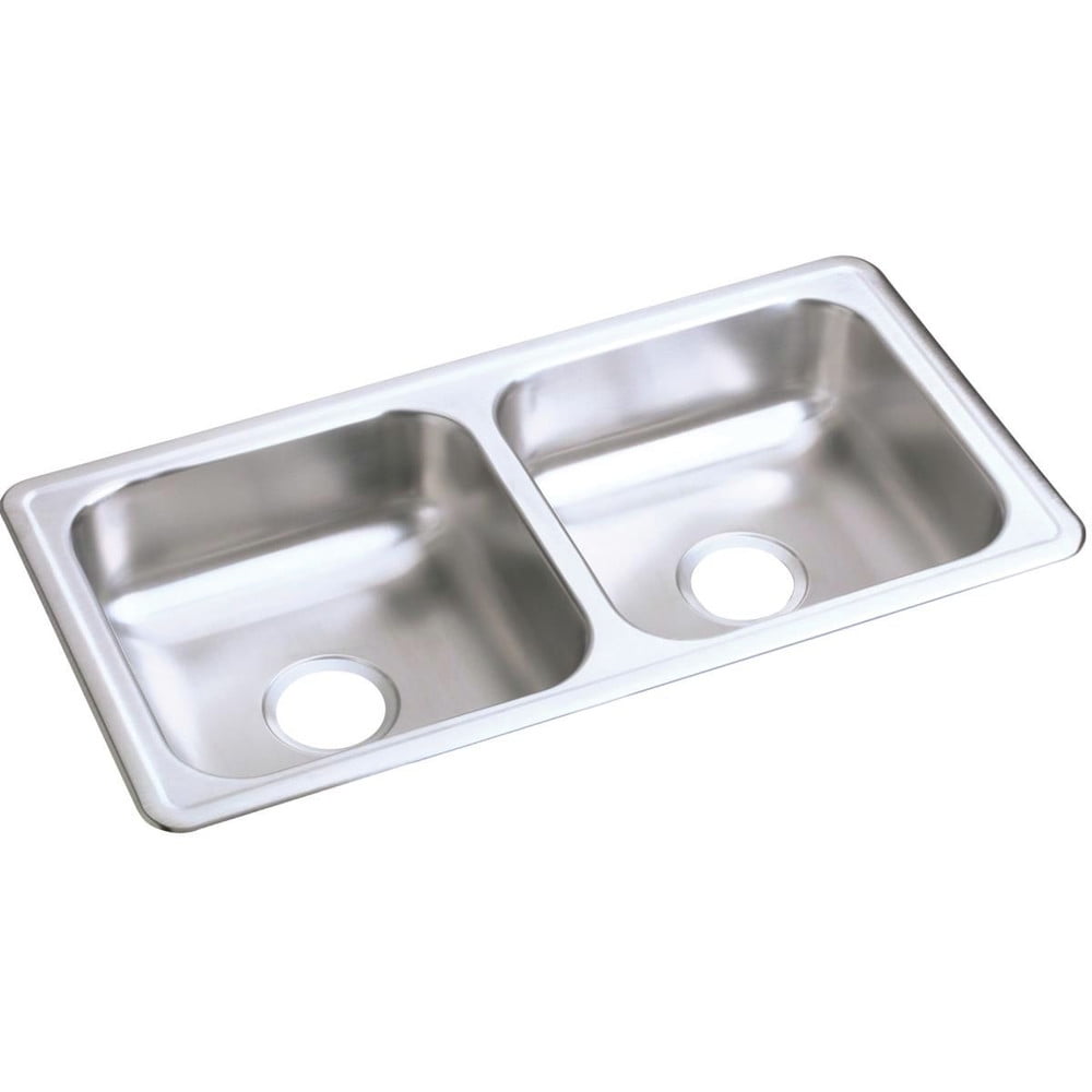 Elkay D23317 Stainless Steel 33in Rectangle Drop In Double Basin Sink