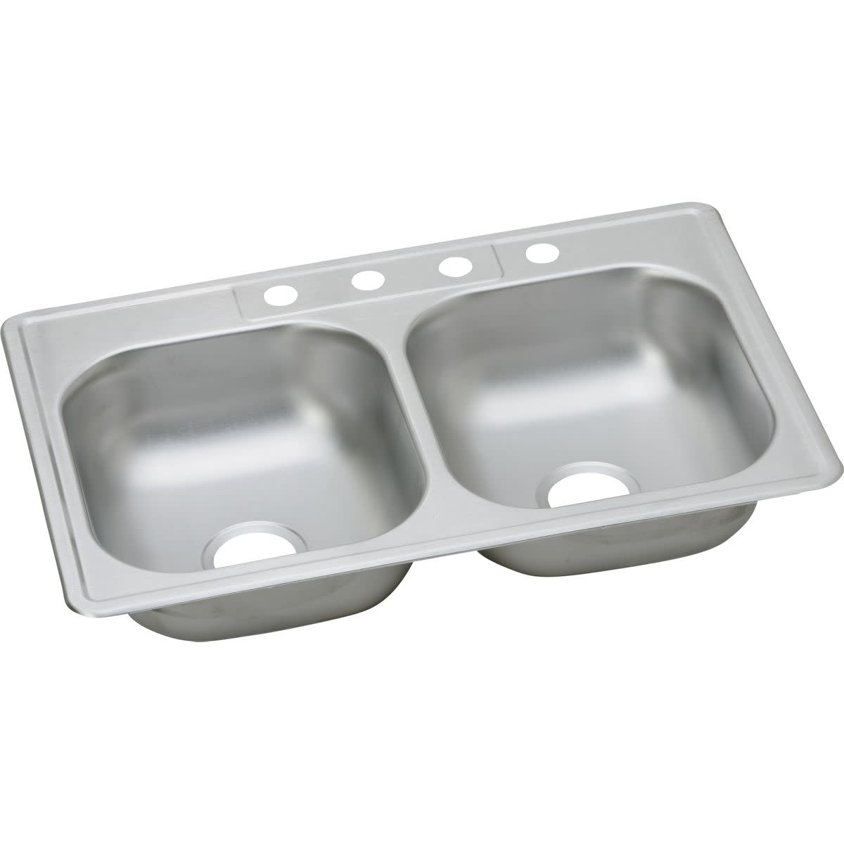 Elkay D233212 Dayton 33 x 21-1/4 x 6-9/16 Equal Double Bowl Drop-in Kitchen Sink, 2 Holes, 22-Gauge Stainless - image 1 of 7