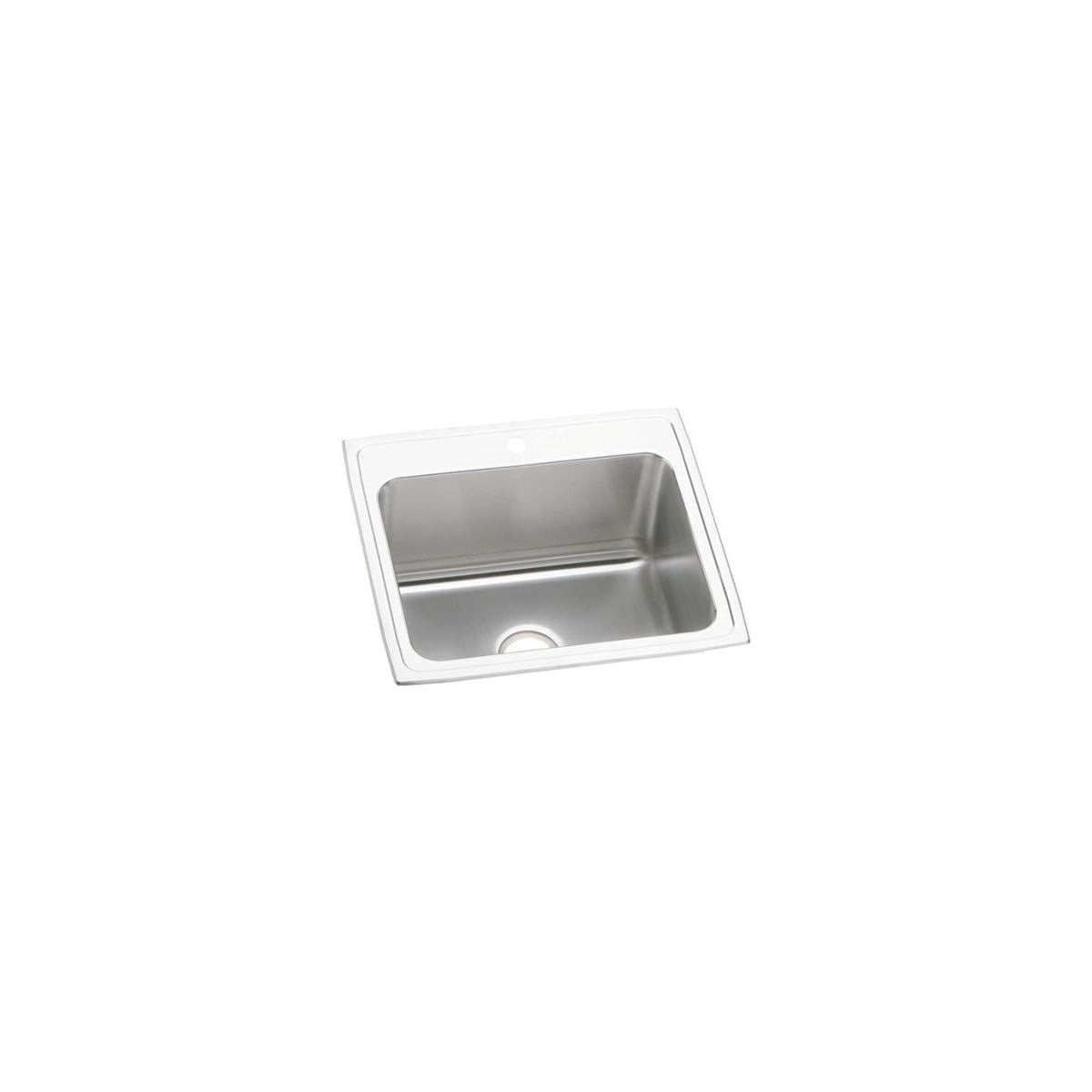 Elkay DLR2522101 Elkay Lustertone Stainless Steel 25" x 22" x 10-3/8", Single Bowl Top Mount Sink