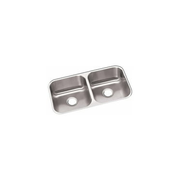 Elkay DXUH3118 18-Gauge Stainless Steel 31.75 x 18.25 x 8 in. Double Bowl Undermount Kitchen Sink