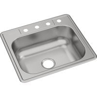Elite Satin Stainless Steel Single Bowl Drop-In Kitchen Sink