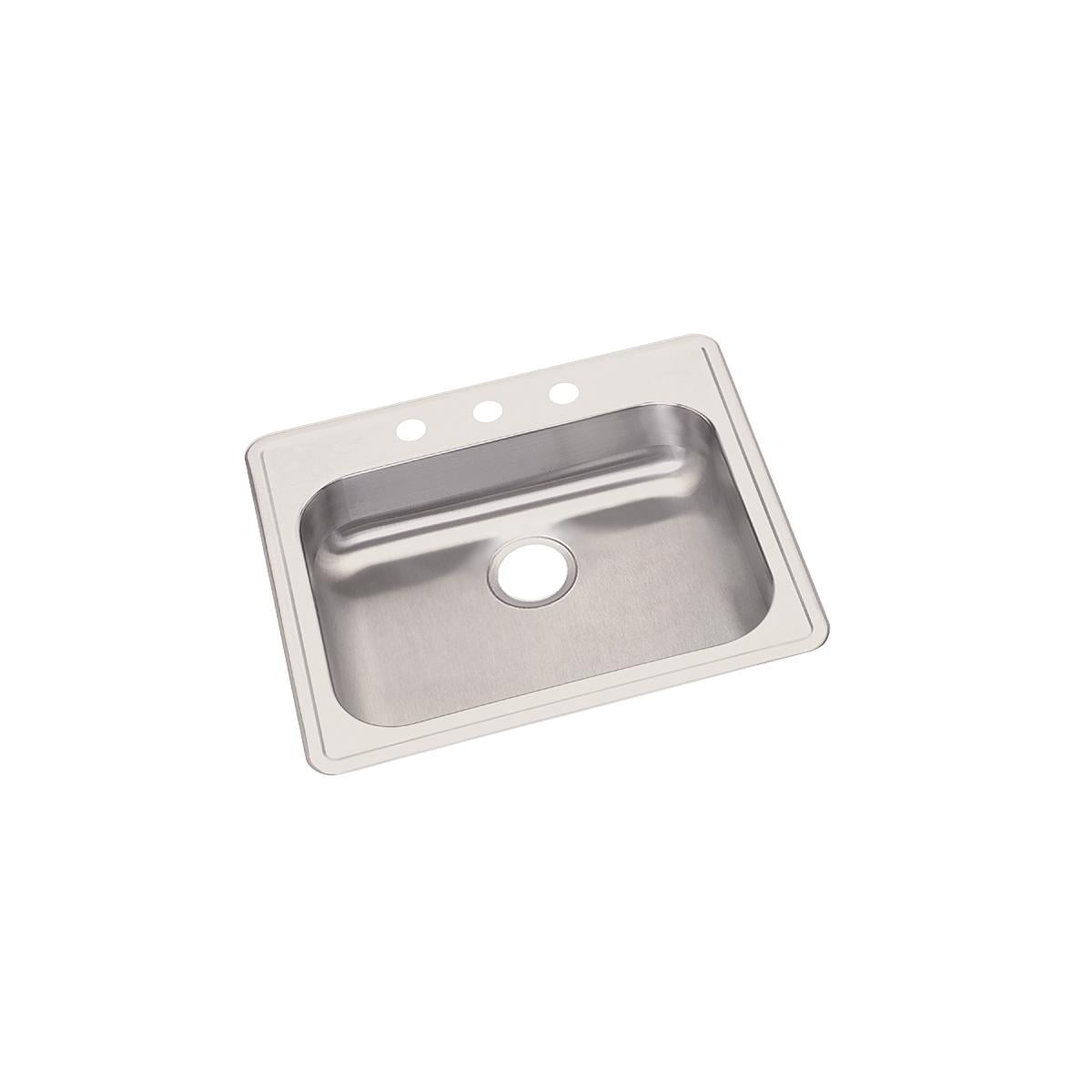 Dayton Single Bowl Three-Hole Drop-In Stainless Steel Sink