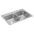 thumbnail image 1 of Elkay Dayton Stainless Steel 33" x 22" x 8-3/16", Equal Double Bowl Drop-in Sink, 1 of 7