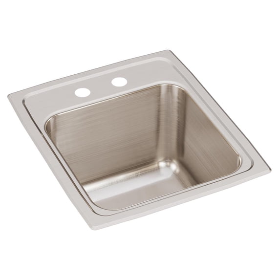 Elkay Lustertone Classic Stainless Steel 15" x 17-1/2" x 10", 2-Hole Single Bowl Drop-in Sink