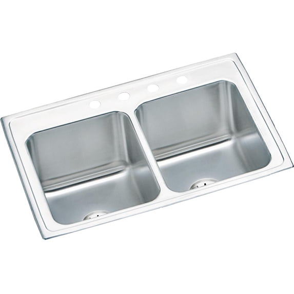 SS 33x22x10.1 Dbl Drop-in Sink+PD