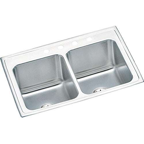 Elkay Dlr332210pd Lustertone 33" Drop In Double Basin Stainless Steel Kitchen Sink - 5