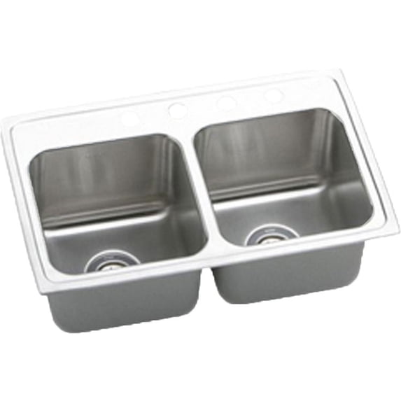 Elkay DLR4322102 Gourmet Stainless Steel Double Bowl Sink