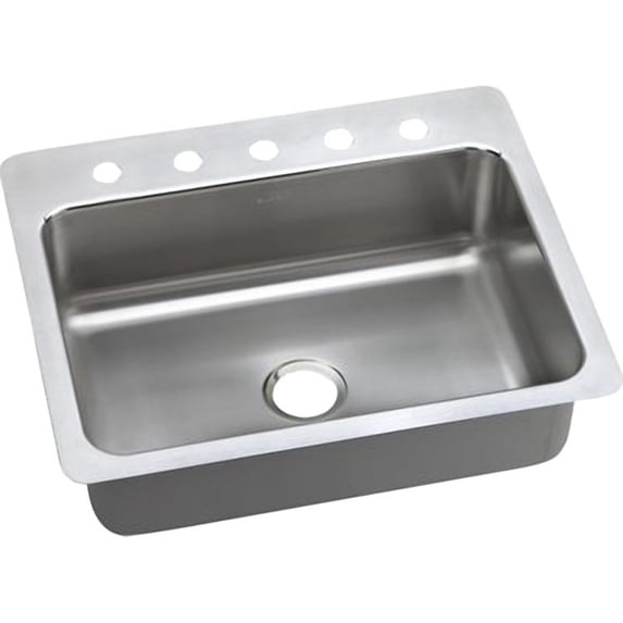 Elkay, DLSR2722105 , 18 Gauge Stainless Steel 27" x 22" x 10" Single Bowl Dual Mount Kitchen Sink, Sinks