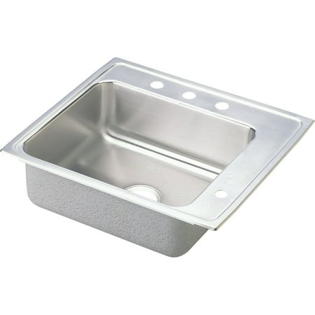 Elkay Drkad252240r 25" Single Basin Drop In Stainless Steel Utility Sink - 2 Faucet Holes