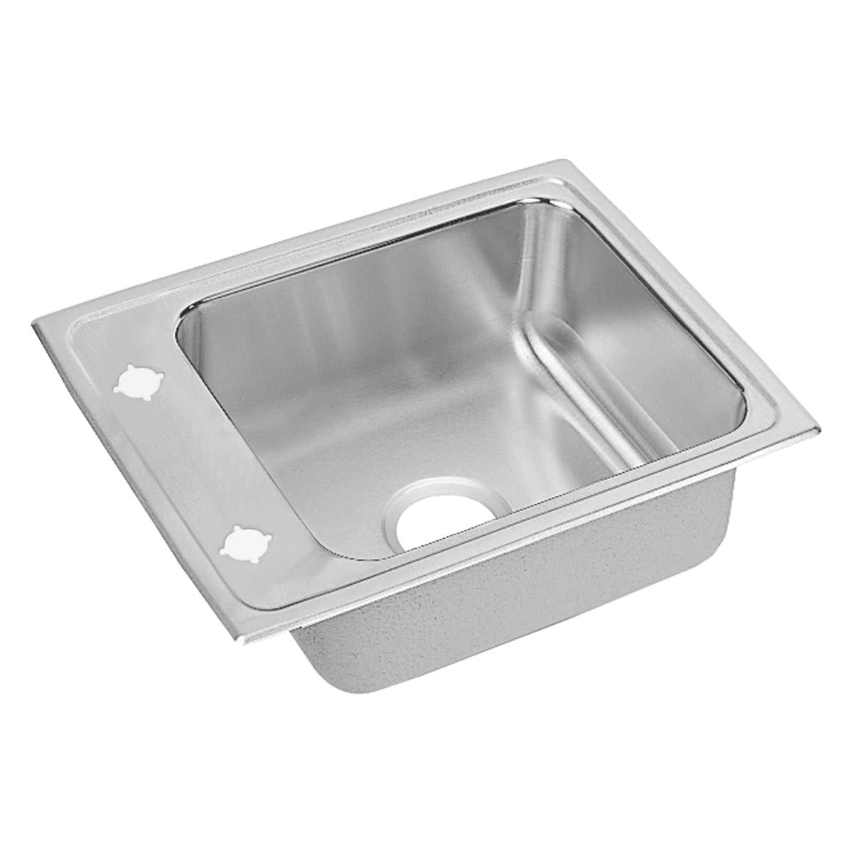 Elkay 13-Inch Single Basin Kitchen Sink - Gourmet Lustertone Stainless Steel, Self-Rimming, 3-Hole