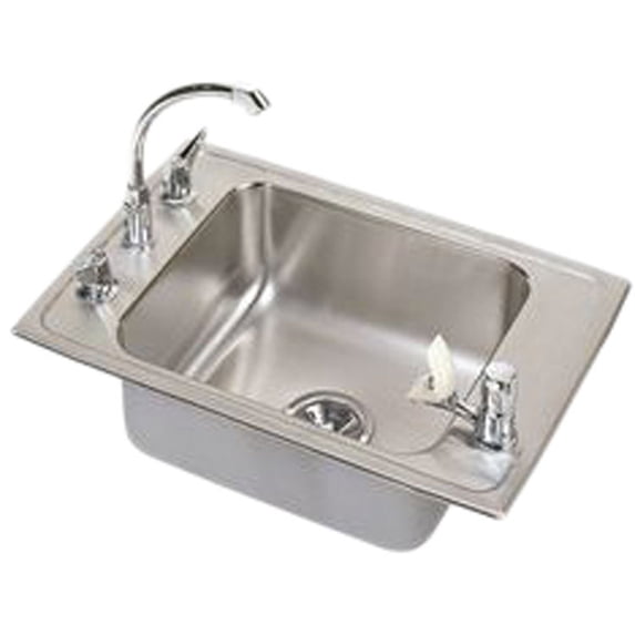 Elkay DRKADQ251755C Lustertone Stainless Steel Single Bowl Sink Package