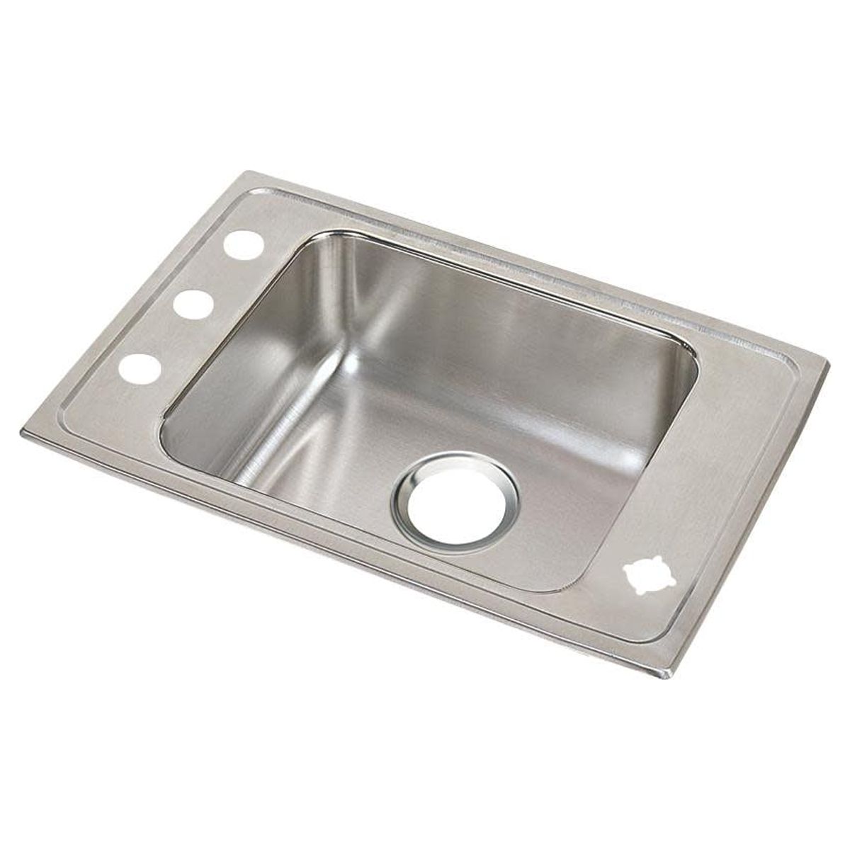 Elkay Drkr2517 Lustertone 25" Drop In Single Basin Stainless Steel Utility Sink - 4 Faucet - image 1 of 7