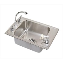 Elkay DRKR2517C 18 Gauge Stainless Steel 25 x 17 x 7.625 in. Single Bowl Top Mount Sink Kit, 4 Faucet Holes