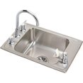 thumbnail image 1 of 18 Gauge Stainless Steel 31" x 19.5" x 7.625" Single Bowl Top Mount Sink Kit, 1 of 7