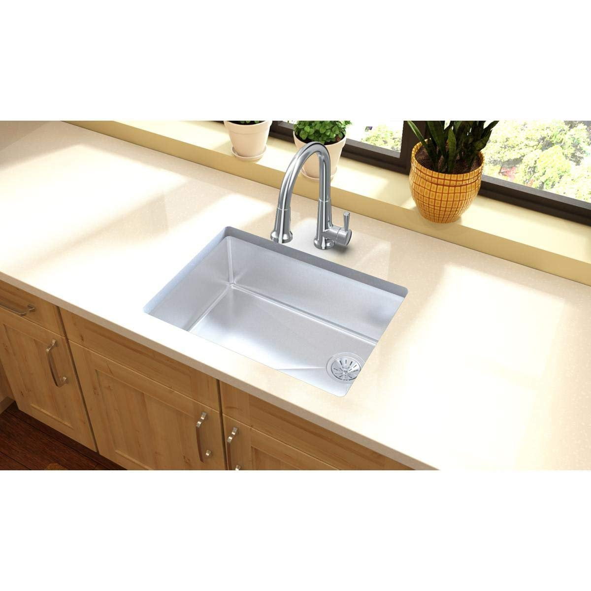 Crosstown 25.5" Silver Stainless Steel Undermount Kitchen Sink