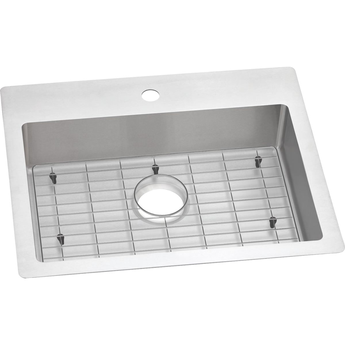 25" Satin Stainless Steel Single Bowl Drop-In Kitchen Sink