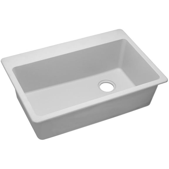Elkay ELG13322WH0 Quartz Drop-in Kitchen Sink - White