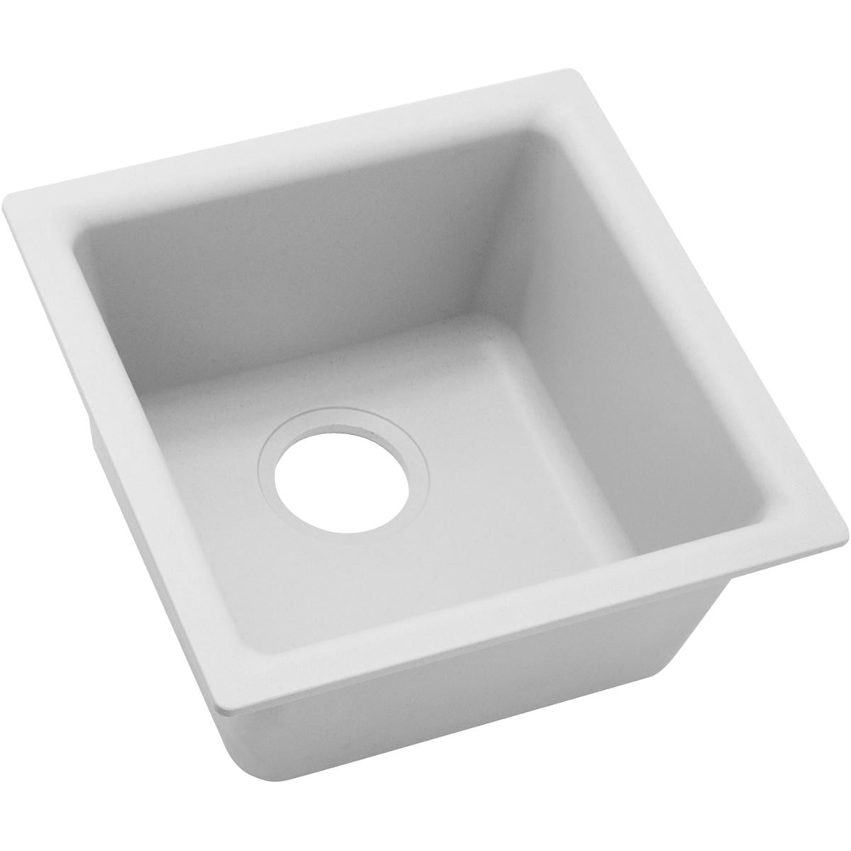 White Quartz Classic Single Bowl Dual Mount Bar Sink