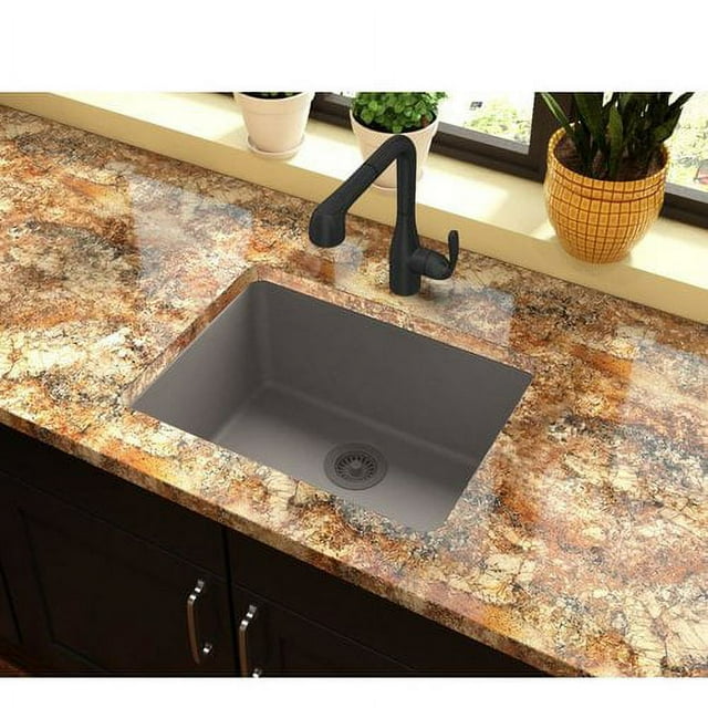 Elkay ELGU2522 Gourmet 25" Single Basin Granite Composite Kitchen Sink For Undermount
