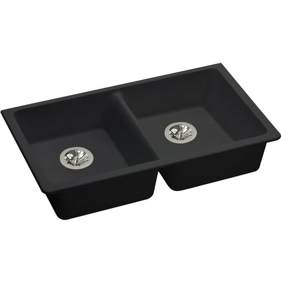 Elkay ELGUAD3319PDBK0 Elkay Quartz Classic 33" x 18-1/2" x 5-1/2", Undermount ADA Sink with Perfect Drain, Black