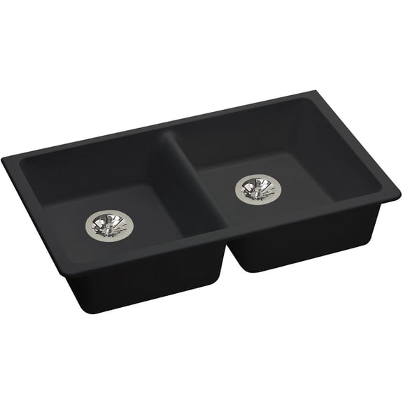 Elkay ELGUAD3319PDBK0 Elkay Quartz Classic 33" x 18-1/2" x 5-1/2", Undermount ADA Sink with Perfect Drain, Black