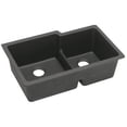 thumbnail image 1 of Elkay ELGULBO3322BK0 Quartz Classic 33" x 20-1/2" x 9-1/2", Offset 60/40 Double Bowl Undermount Sink with Aqua Divide, Black, 1 of 7