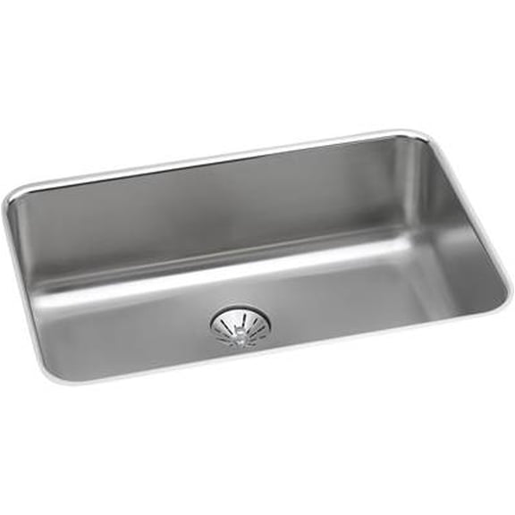 Elkay ELUH2416PD Gourmet Undermount 26-1/2 in. x 8 in. Single Basin Kitchen Sink (Stainless Steel)