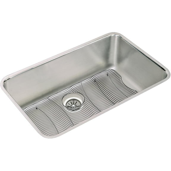Elkay ELUH281610DBG Elkay Lustertone Stainless Steel 30-1/2" x 18-1/2" x 10", Single Bowl Undermount Sink Kit