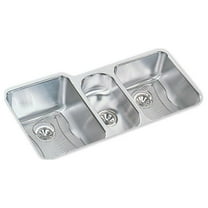 Elkay ELUH4020DBG Elkay Lustertone Stainless Steel 40" x 20-1/2" x 9-7/8", Triple Bowl Undermount Sink Kit