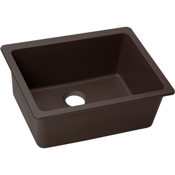 Elkay ELXU2522CN0 Quartz Luxe 24-5/8" x 18-1/2" x 9-1/2", 1-Bowl Undermount Kitchen Sink, Chestnut