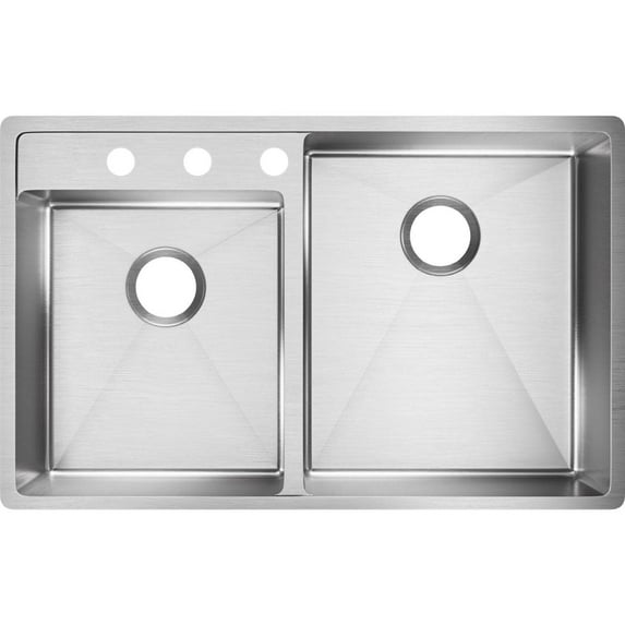 Elkay Ectrud31199l Crosstown 32-1/2" Undermount Double Basin Stainless Steel Kitchen Sink