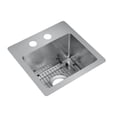thumbnail image 1 of Elkay Crosstown 18 Gauge Stainless Steel 15" x 15" x 9", 2-Hole Single Bowl Dual Mount Bar Sink Kit, 1 of 7