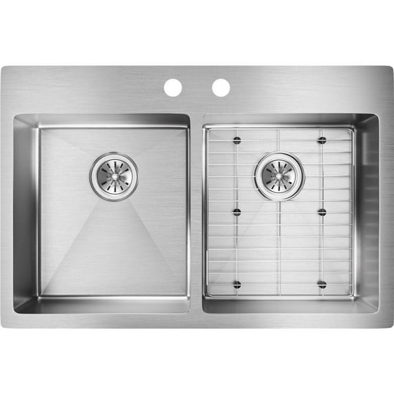 Elkay Ectsr33229tbg Crosstown 33" Undermount Double Basin Stainless Steel Kitchen Sink - 2