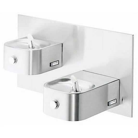 Elkay Edfpvr217c Ada Wall Mount Bi-Level Soft Sides Fountain - Stainless Steel