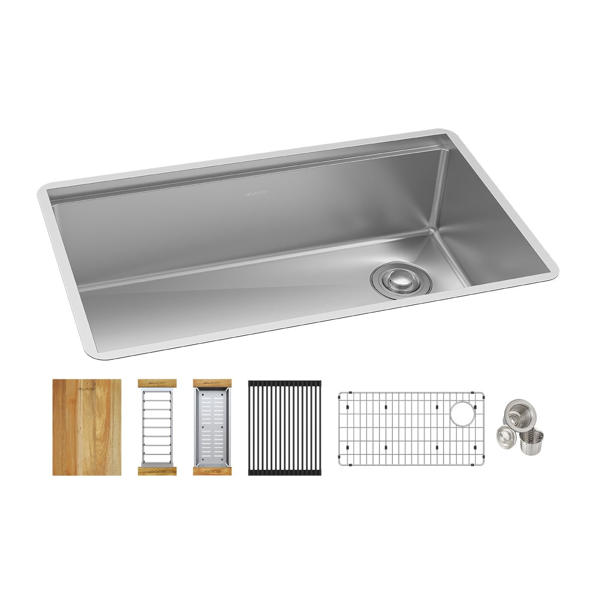 Crosstown 31.5" Stainless Steel Undermount Workstation Kitchen Sink