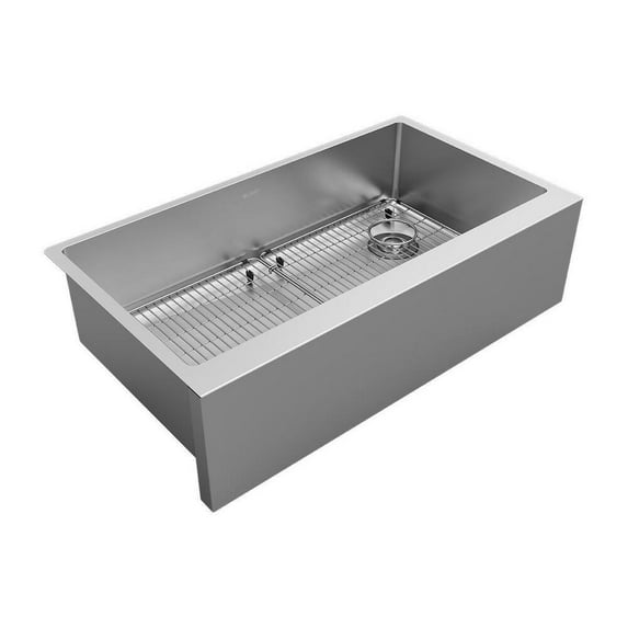 Elkay EFRUFF3417RDBG Crosstown 35-7/8" Farmhouse Single Basin Stainless Steel Kitchen Sink