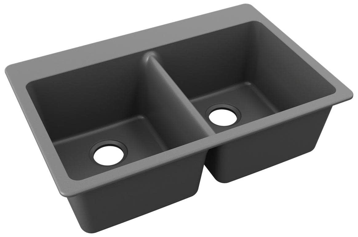 Graphite Double Bowl Drop-In Stone Kitchen Sink