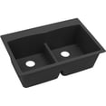 thumbnail image 1 of Elkay ELGDLB3322BK0 Quartz Classic 33 x 22 x 10" 2-Bowl Top Mount Kitchen Sink with Aqua Divide, Black, 1 of 3