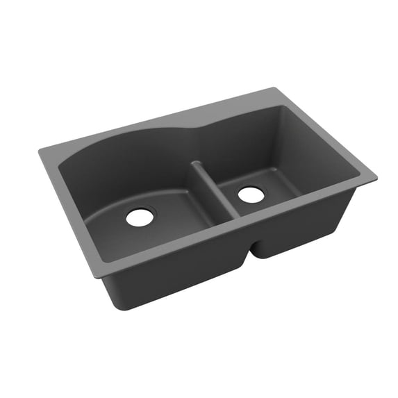 Elkay Elgh3322r Quartz Classic 33" Drop In Double Basin Quartz Composite Kitchen Sink -