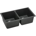 thumbnail image 1 of Elkay ELGU3322BK0 Quartz Classic 33 in. x 18-1/2 in. x 9-1/2 in., Equal Double Bowl Undermount Sink (Black), 1 of 2