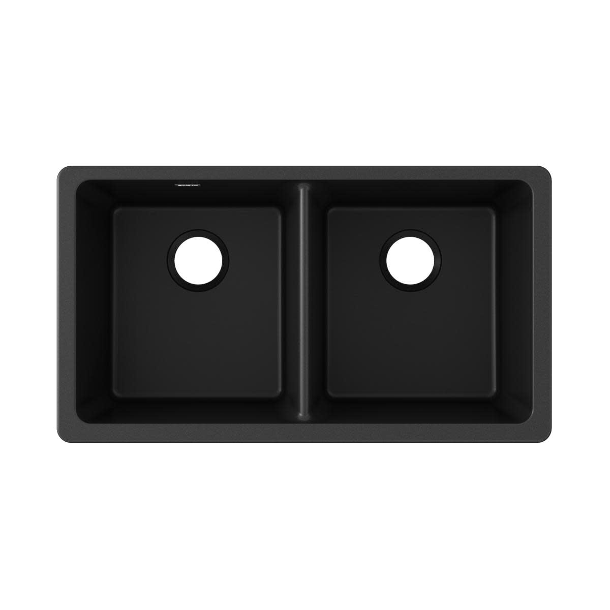 Black Quartz Double Bowl Undermount Kitchen Sink